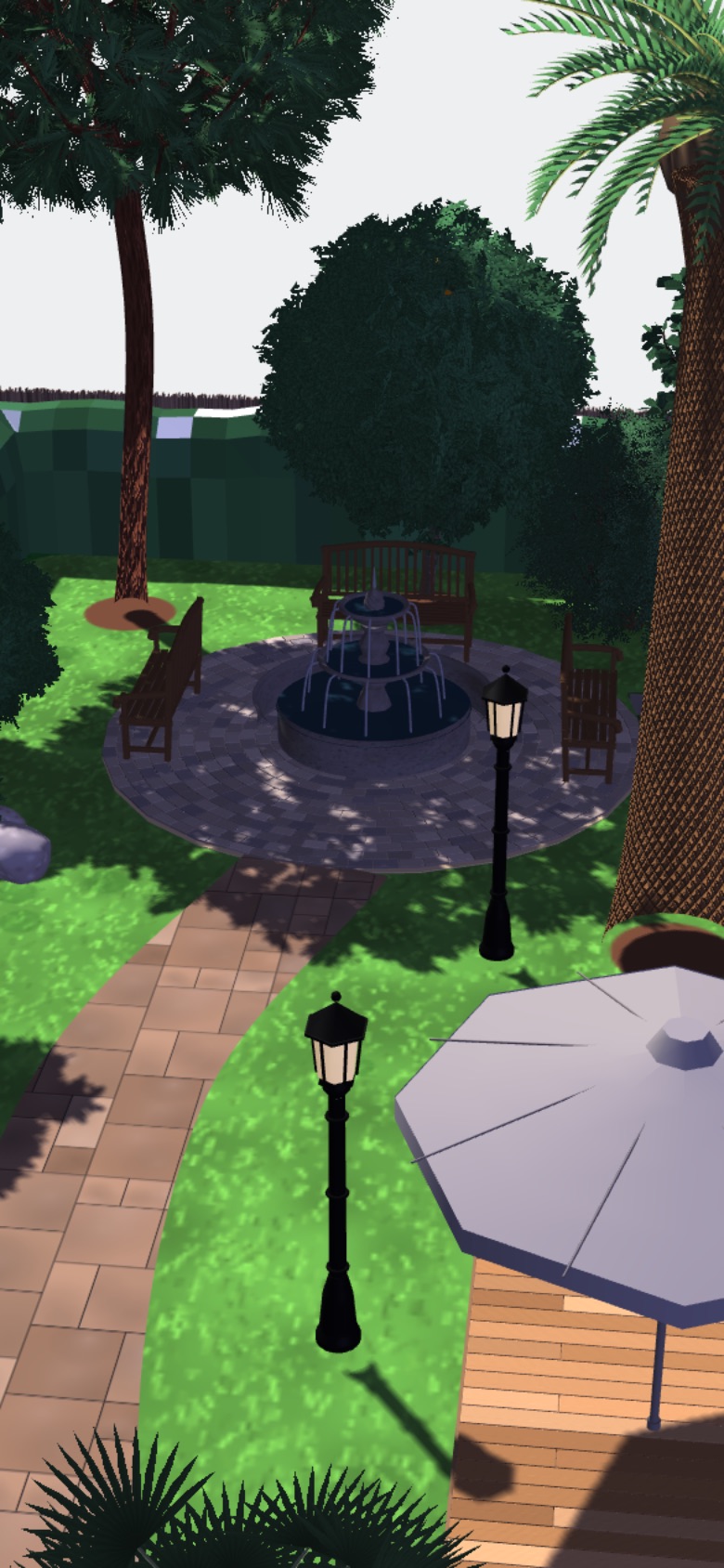 Mediterranean garden — path to the fountain