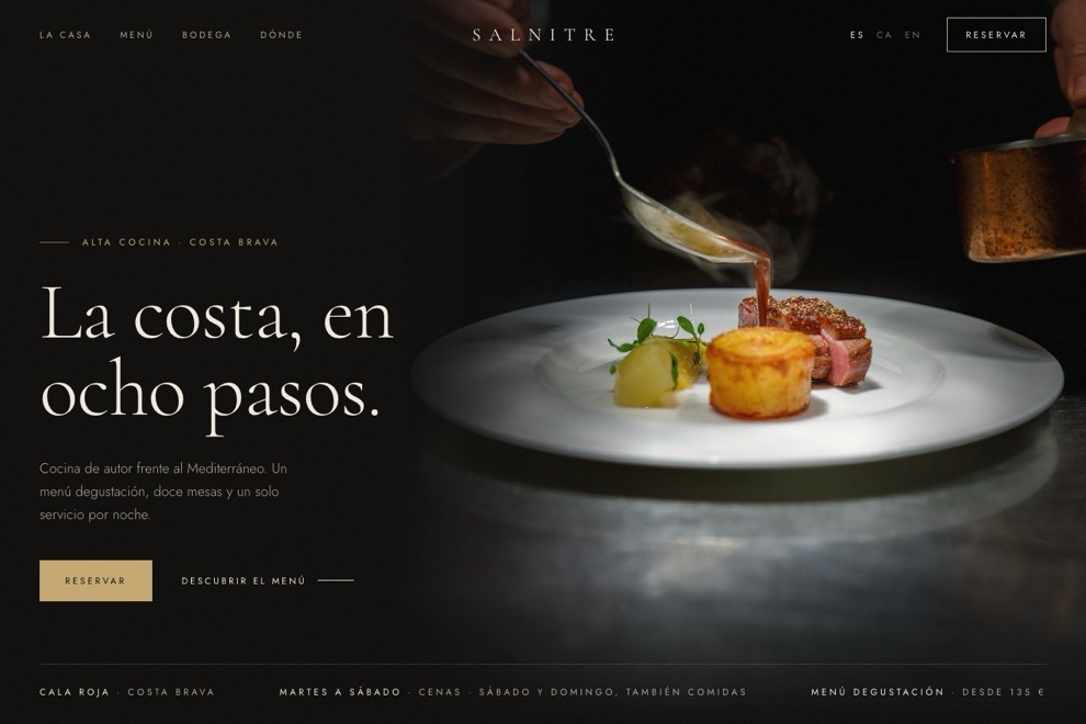 Salnitre — Sitio web · restaurante